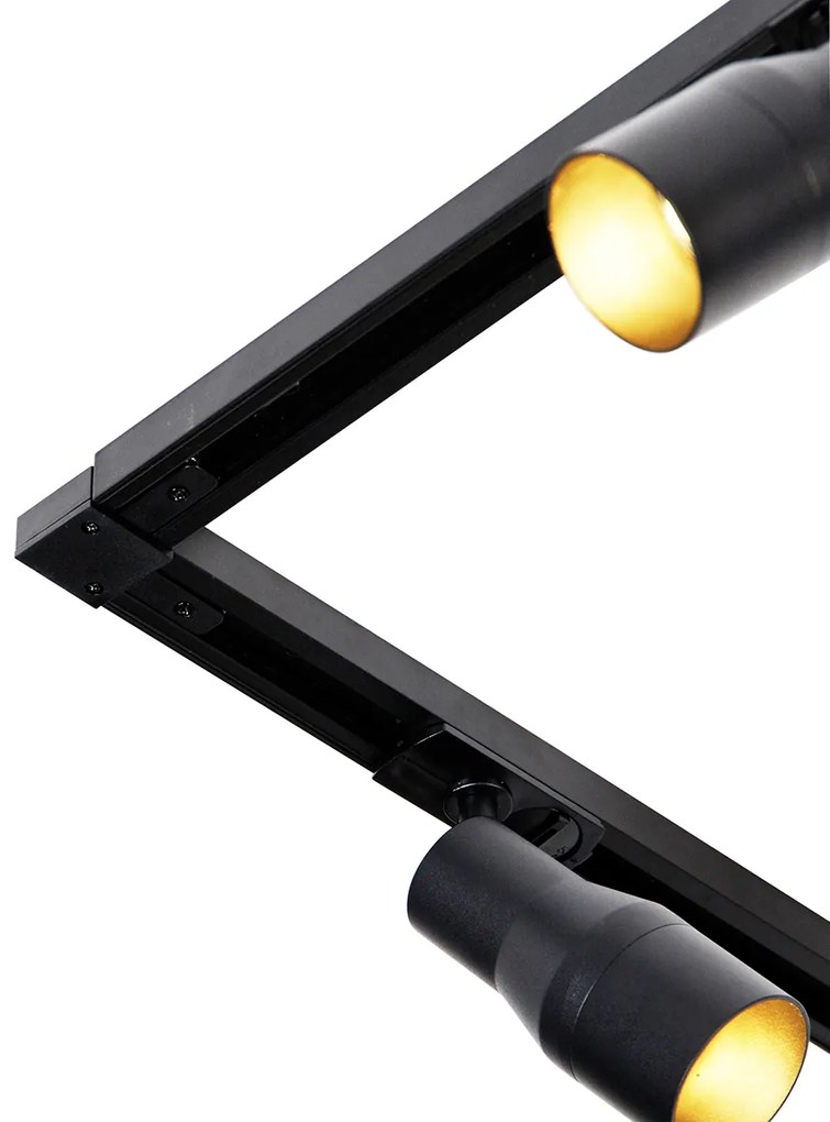 Sistema de iluminação de trilho moderno com 5 focos preto 1-fase - Iconic Kohua