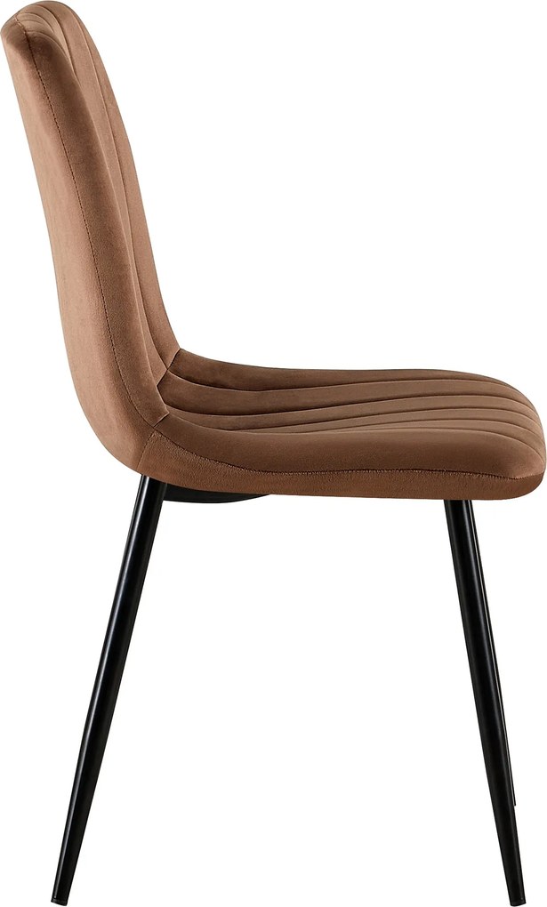 Conjunto de 4 cadeiras Jantar Dijon em veludo castanho