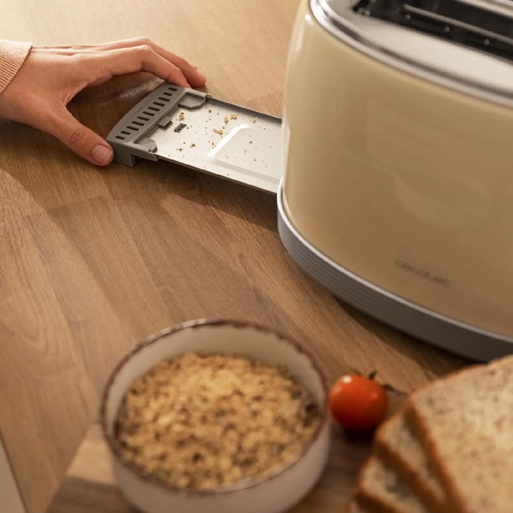 Torradeira vertical Toast&Taste 800 Vintage Light Amarela 2 ranhuras curtas extra largas para 2 torradas