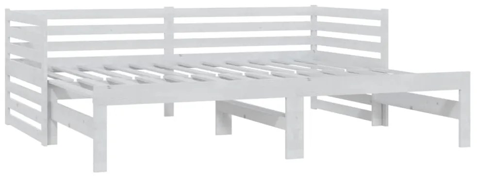 Estrutura sofá-cama de puxar 2x(90x200) cm pinho maciço branco