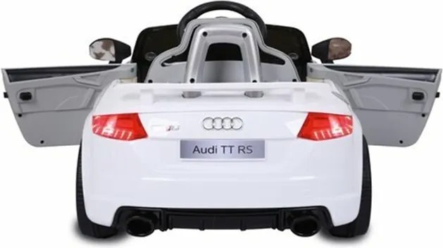 Carro elétrico para crianças 12V Audi TT RS pneus de borracha maciça, banco em pele sintética Branco
