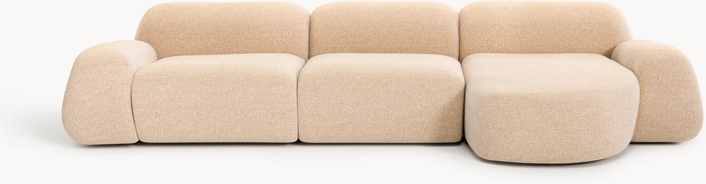 Sofá de canto modular em bouclé Wolke (4 lugares)