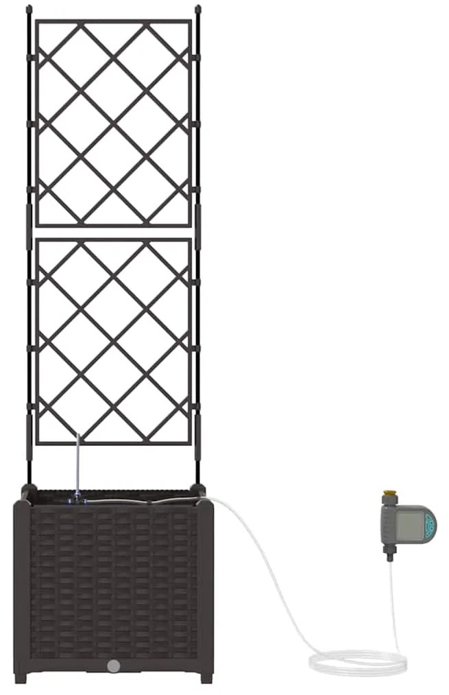 Jardineiras de Jardim 1 pc Castanho 40 x 40 x 142 cm Plástico