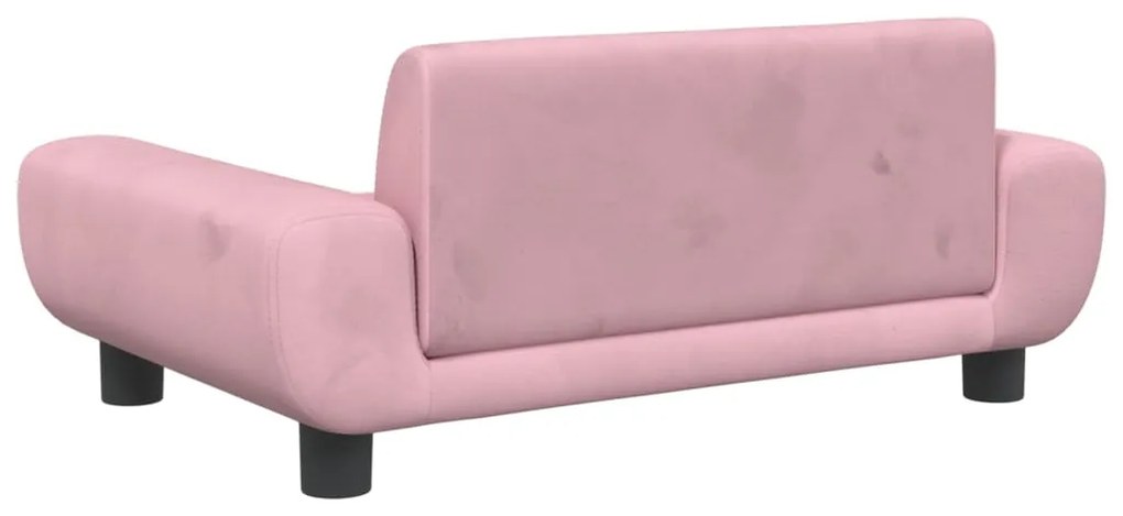 Sofá infantil 70x45x33 cm veludo rosa