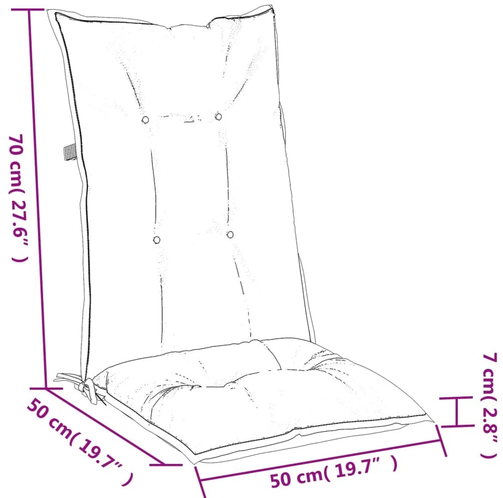 Almofadões para cadeiras altas 6 pcs mesclado tecido bege