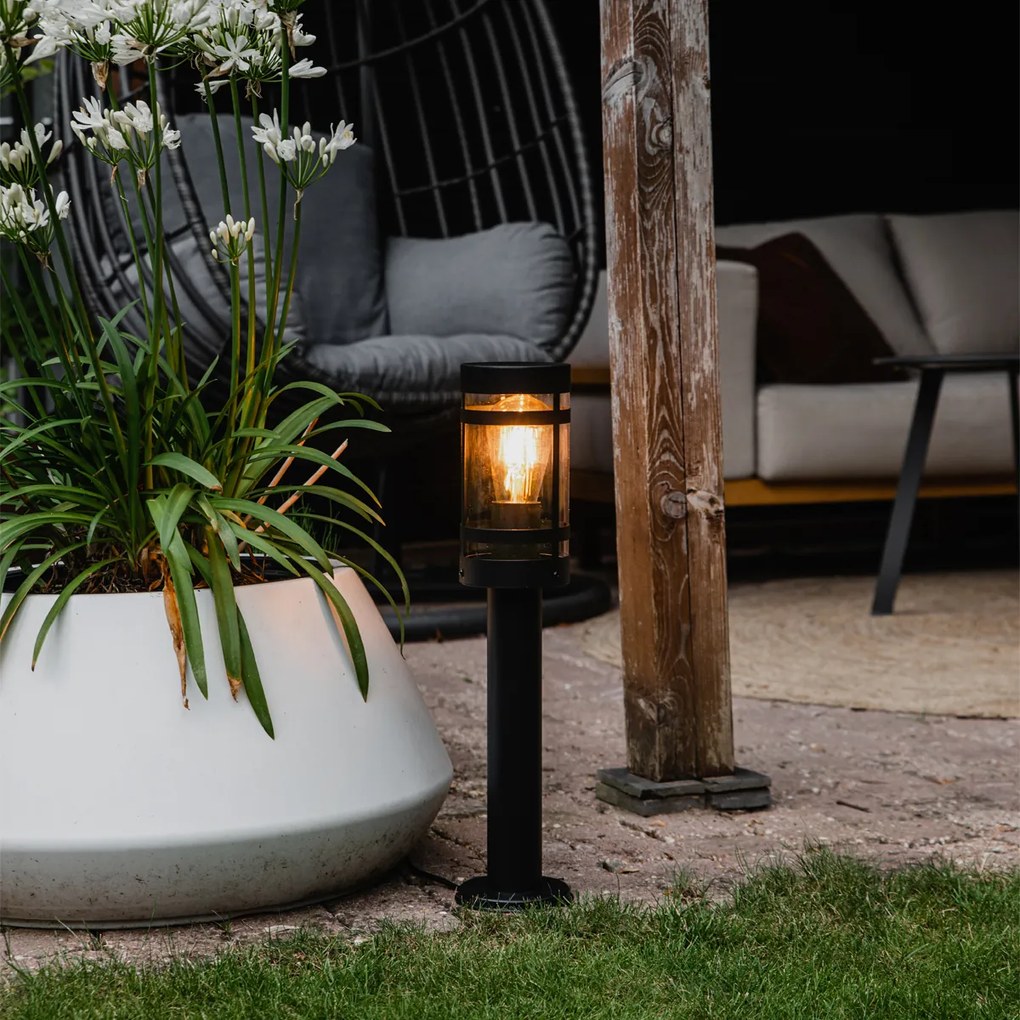 Candeeiro de exterior moderno preto 50 cm IP44 - Gleam