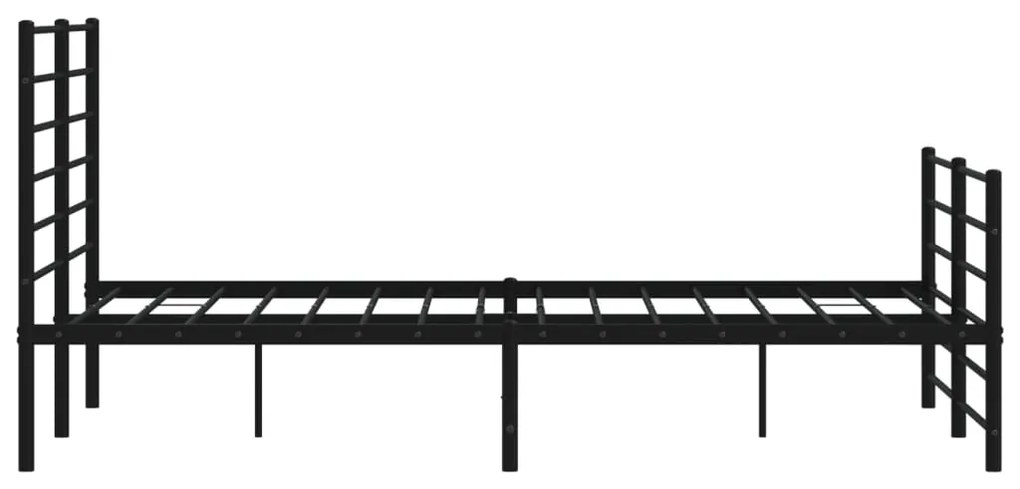 Estrutura de cama com cabeceira e pés 140x200 cm metal preto