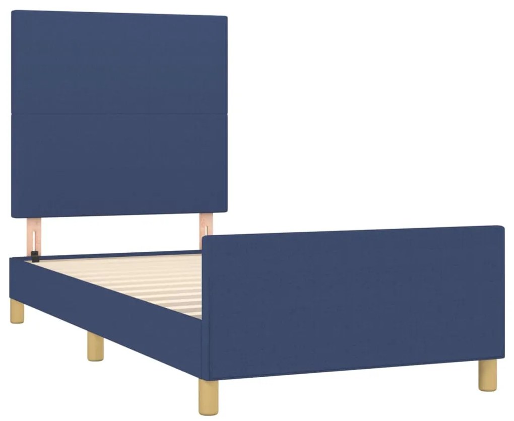 Estrutura de cama sem colchão 90x200 cm tecido azul
