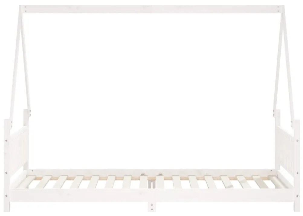 Estrutura de cama infantil 90x200 cm pinho maciço branco