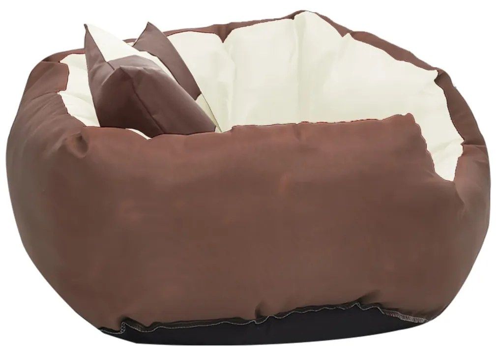 Almofadão p/ cães reversível lavável 65x50x20 cm castanho/creme