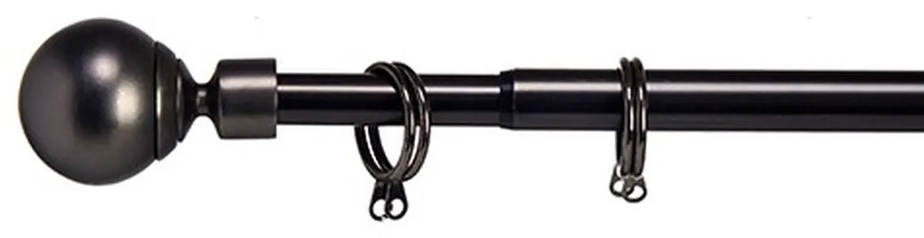 Varão para Cortinas Extensível Bol Preto Ferro 5 x 181 x 5 cm (12 Unidades)