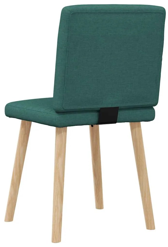 Cadeiras de jantar 2 pcs tecido verde-escuro