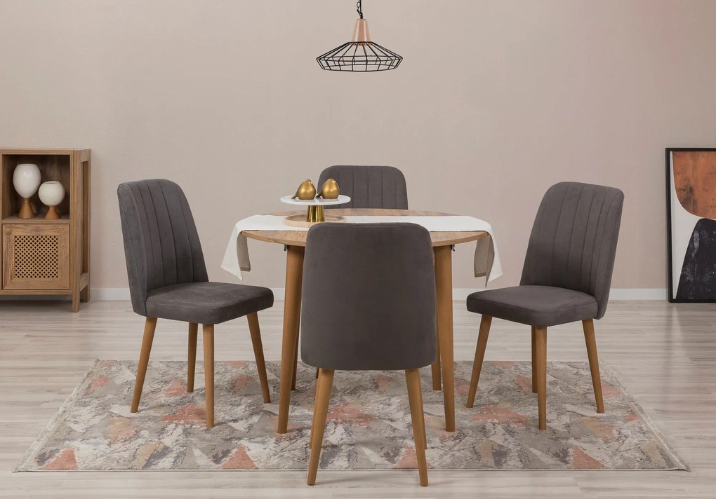 Conjunto de Mesa de Jantar Extensível e Cadeiras Vina – Pinho Atlântic
