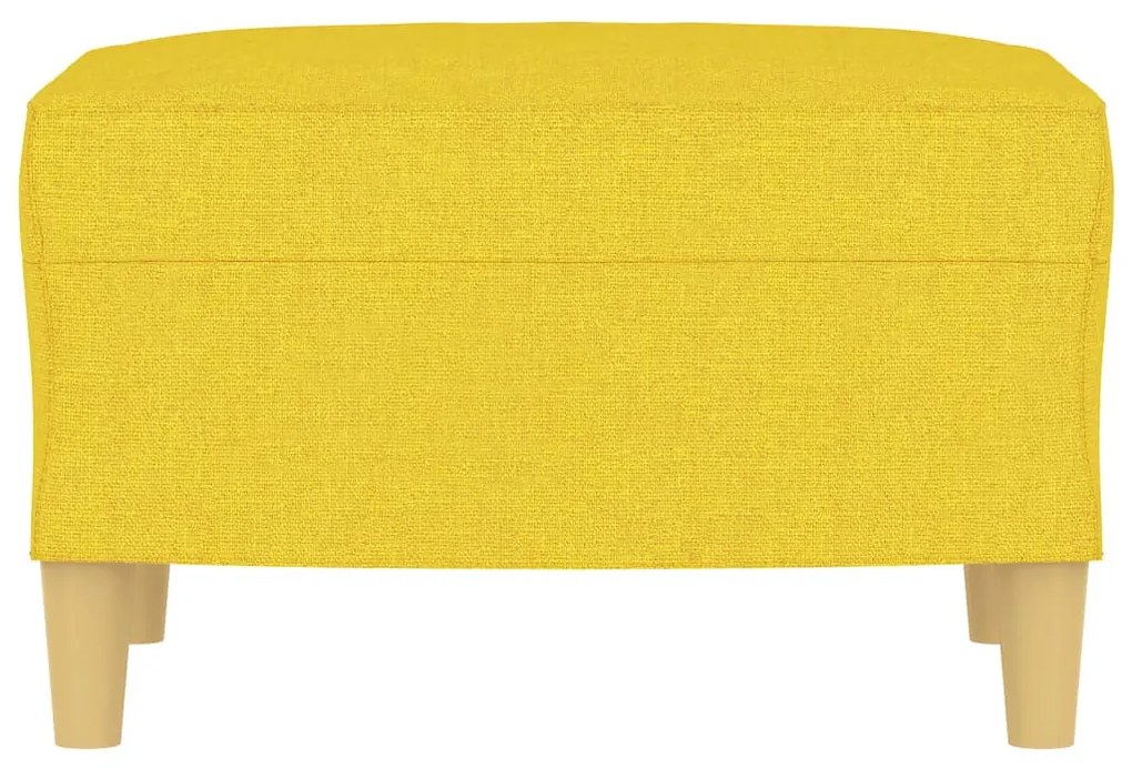 Apoio de pés 60x50x41 cm tecido amarelo-claro