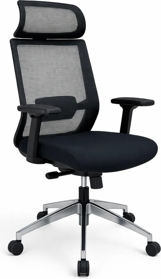 Cadeira de Escritório Executiva Argel Preta Ergonómica com Encosto em Rede