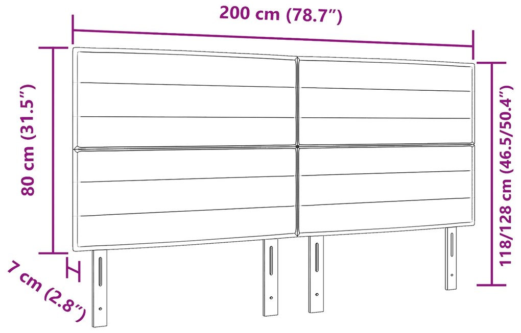 Cabeceira Design Linhas Cinza Escuro 200 cm Tecido