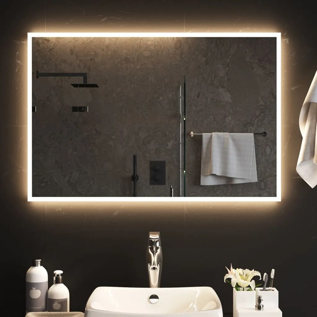 vidaXL Espelho de casa de banho com luzes LED 90x60 cm