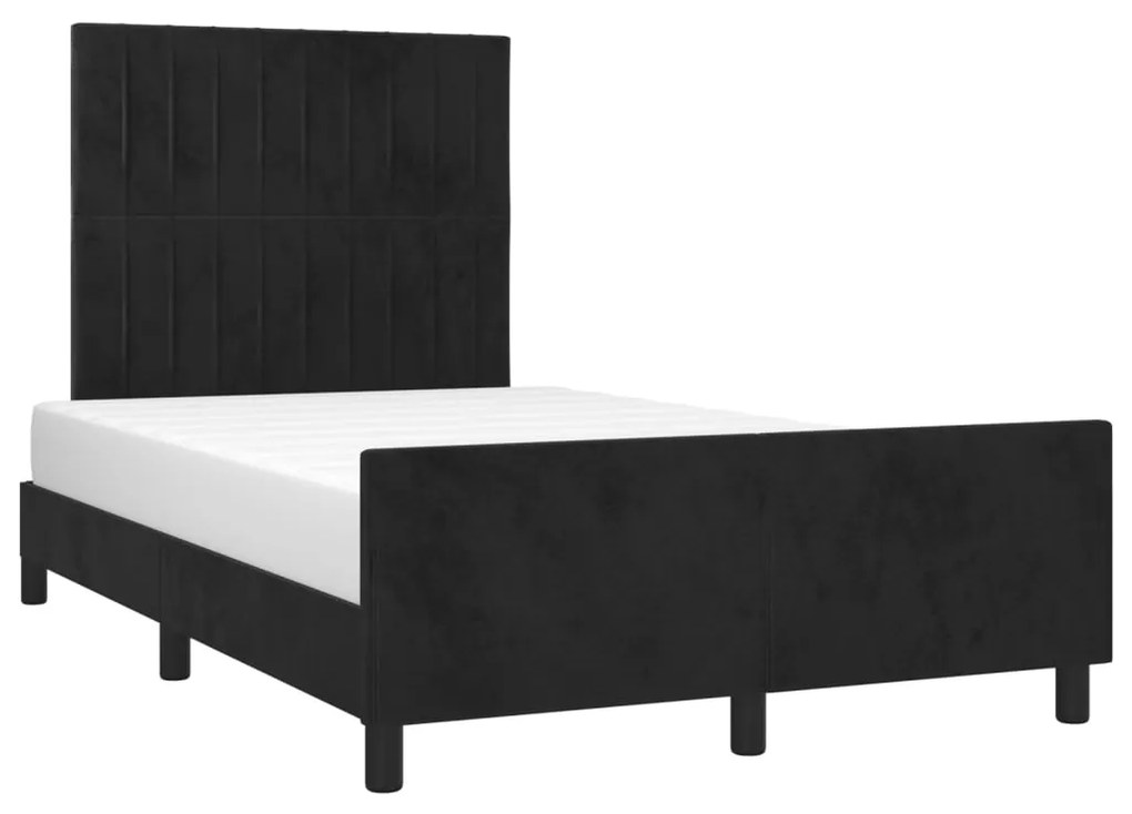 Estrutura de cama sem colchão 120x200 cm veludo preto