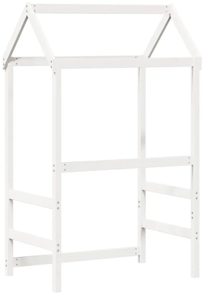Telhado de cama infantil 98x70x176,5 cm pinho maciço branco