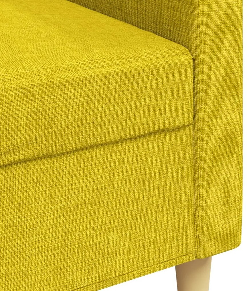 Sofá de 3 lugares 210 cm tecido amarelo-claro