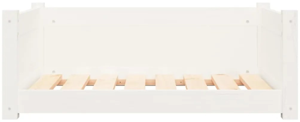 Cama para cães 75,5x55,5x28 cm madeira de pinho maciça branco