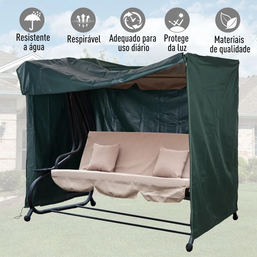 Cobertura do balanço Jardim com zíper Coberta para móveis de exterior 205x124x164cm