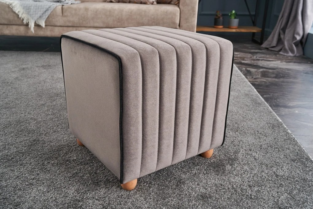 Pouffe Mona – Cinzento – 40x40x40 cm