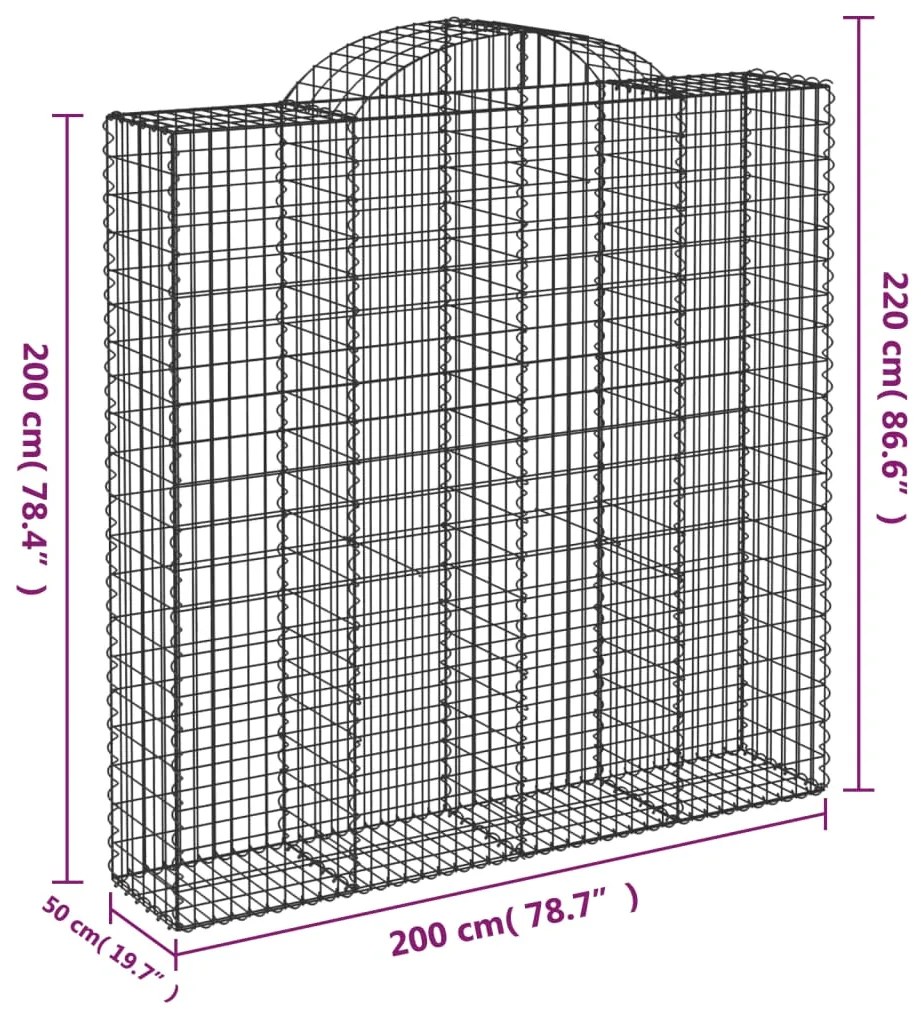 Cestos gabião arqueados 13 pcs 200x50x200/220 ferro galvanizado