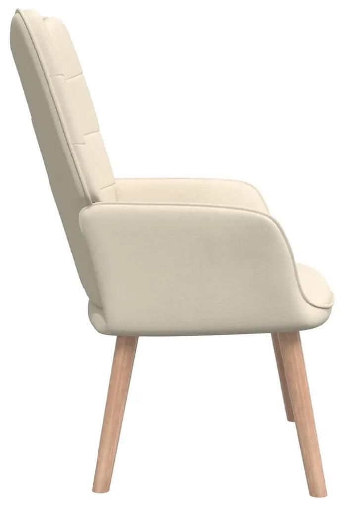 Cadeira de descanso com banco tecido cor creme