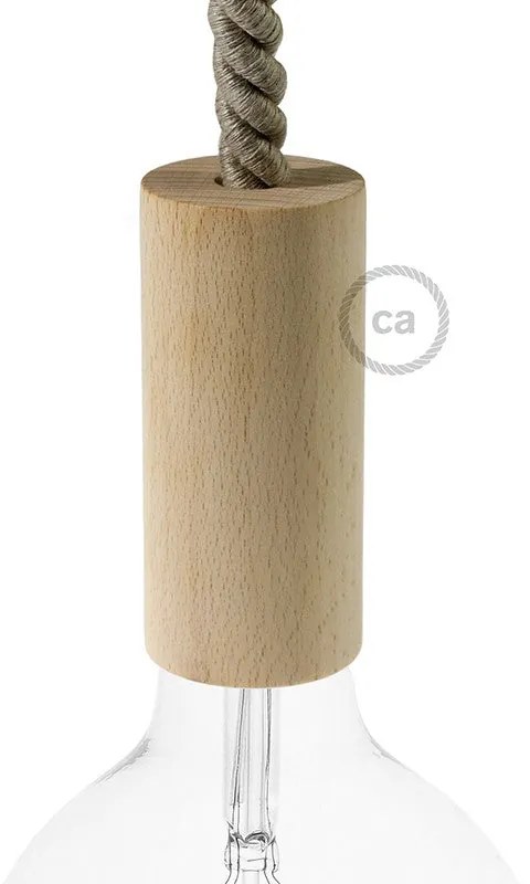 Kit de casquilho E27 em madeira para cordão XL