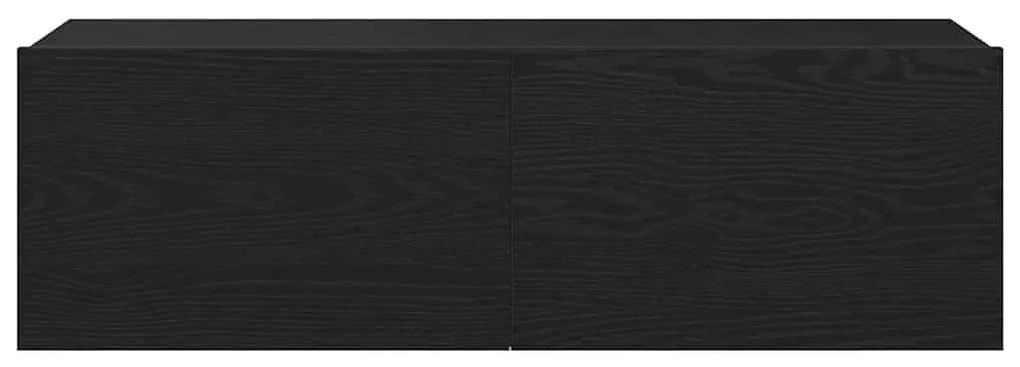Armários de TV 2 pcs Carvalho Preto 100x30x30 cm Madeira engenheirada