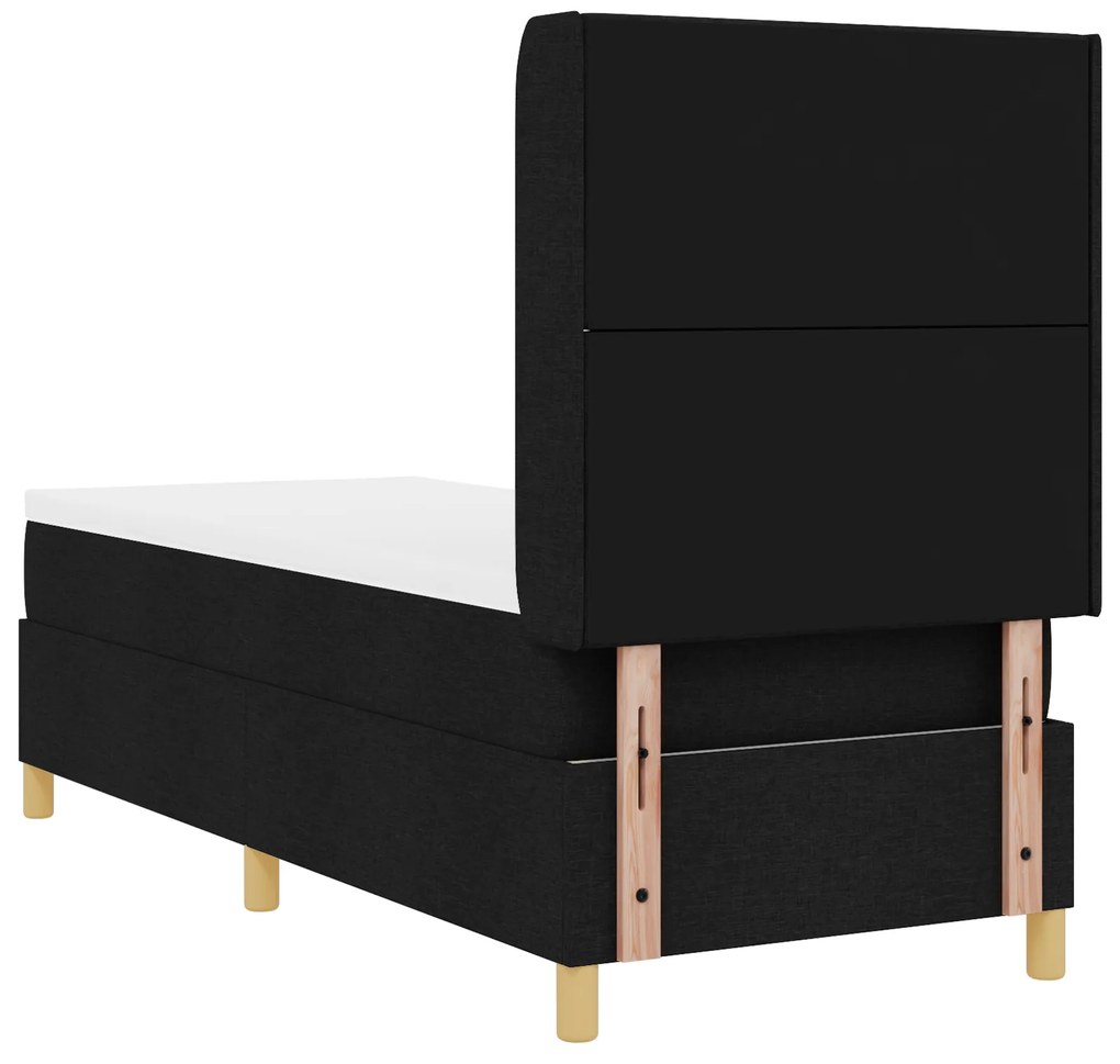 Cama Box com Colchão vidaXL Preto 80x200 cm Tecido