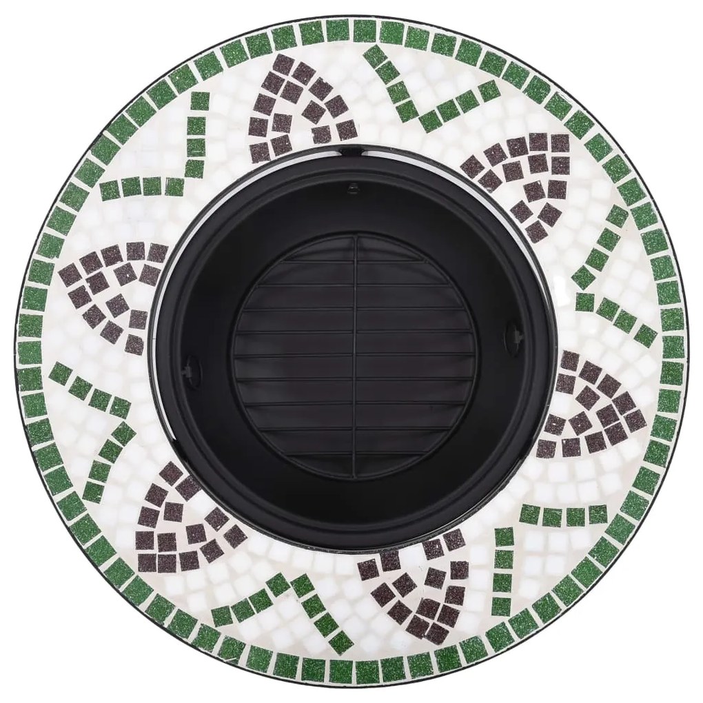 Braseira em mosaico 68 cm cerâmica verde