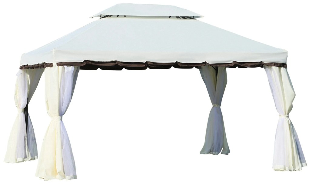 Pérgola de Jardim 390x290 cm Pérgola de Alumínio com Teto de Ventilaçã