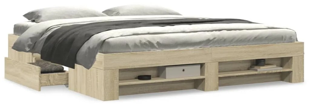 Estrutura cama s/ colchão 180x200cm carvalho sonoma