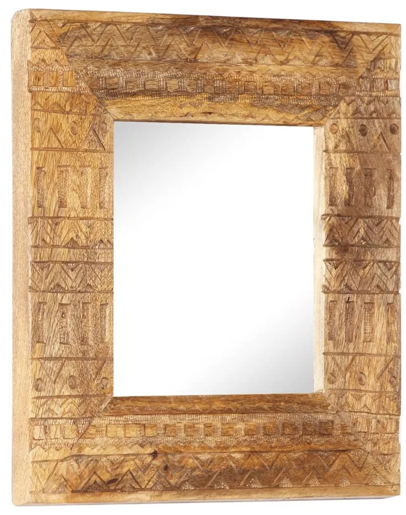 vidaXL Espelho esculpido à mão 50x50x2,5cm madeira de mangueira maciça