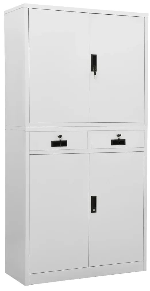 vidaXL Armário de escritório 90x40x180 cm aço cinzento-claro