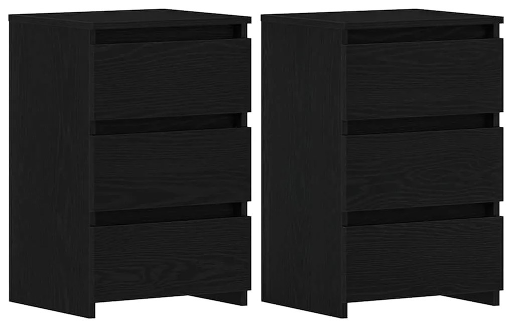 Cômodas de cabeceira vidaXL 2 pcs Carvalho Preto 40x35x62,5 cm Madeira