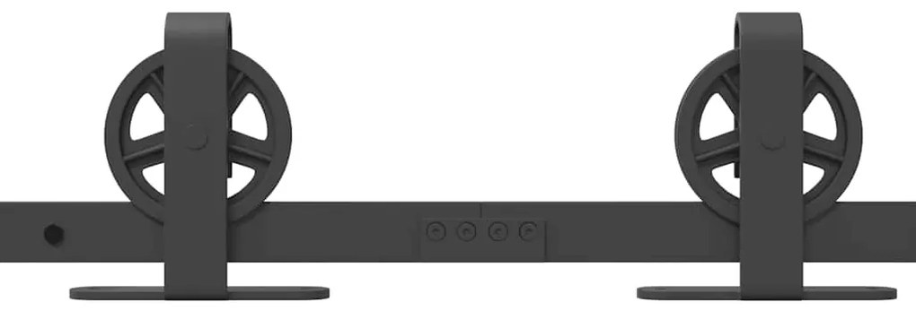 Kit de ferragens para porta deslizante 366 cm aço preto