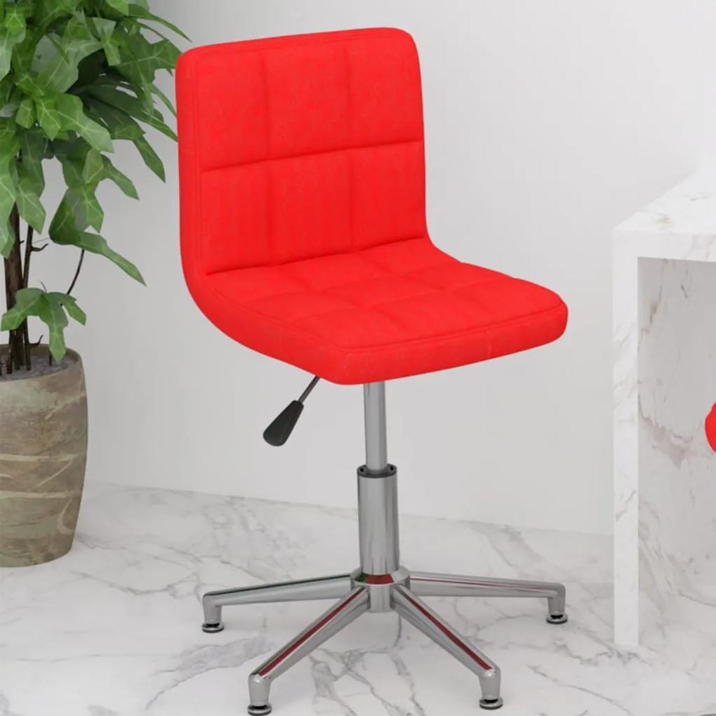 Cadeira de escritório giratória couro artificial vermelho