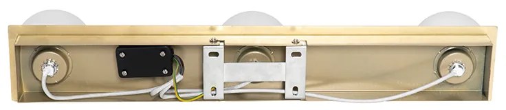 Candeeiro de parede moderno dourado 48 cm IP44 3 luzes - Cederic