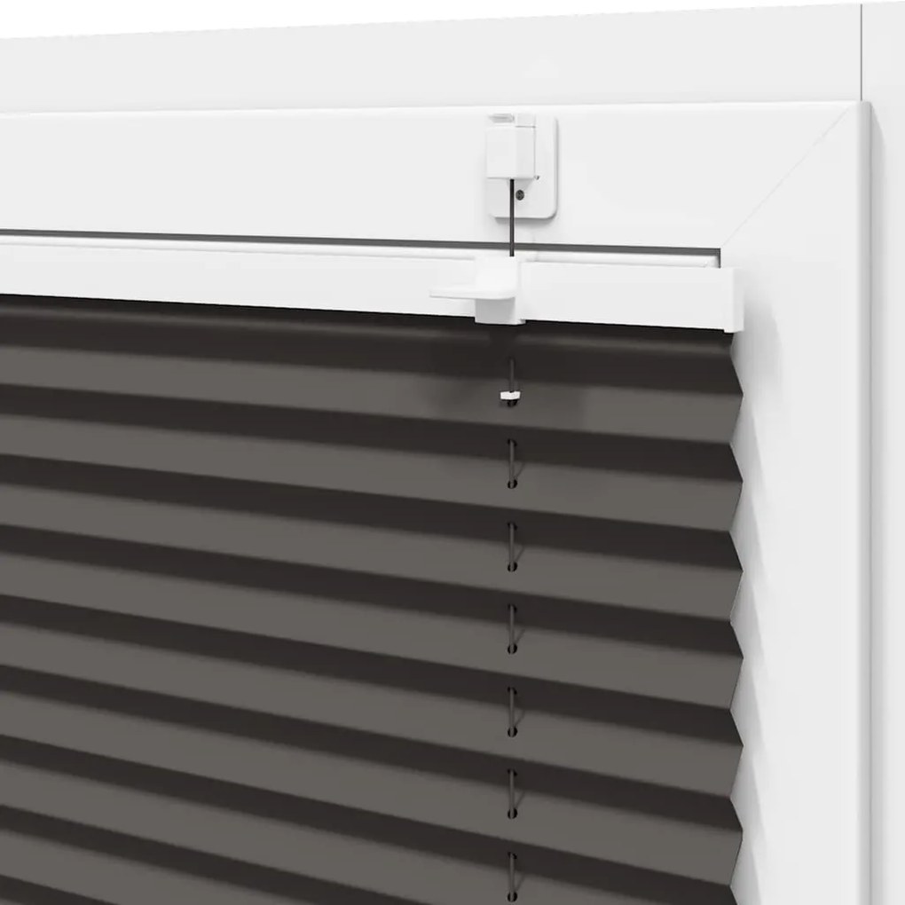 Preto Plissada Cega 75x150 cm Largura Tecido 74,4 cm Poliéster