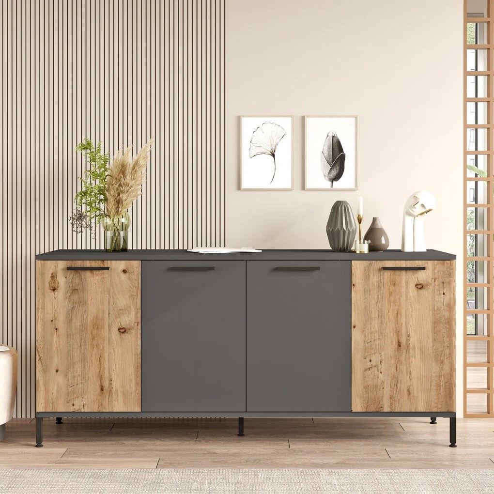 Console RL4 – Atlantic Pine Anthracite – 160 cm x 71,8 cm x 40 cm
