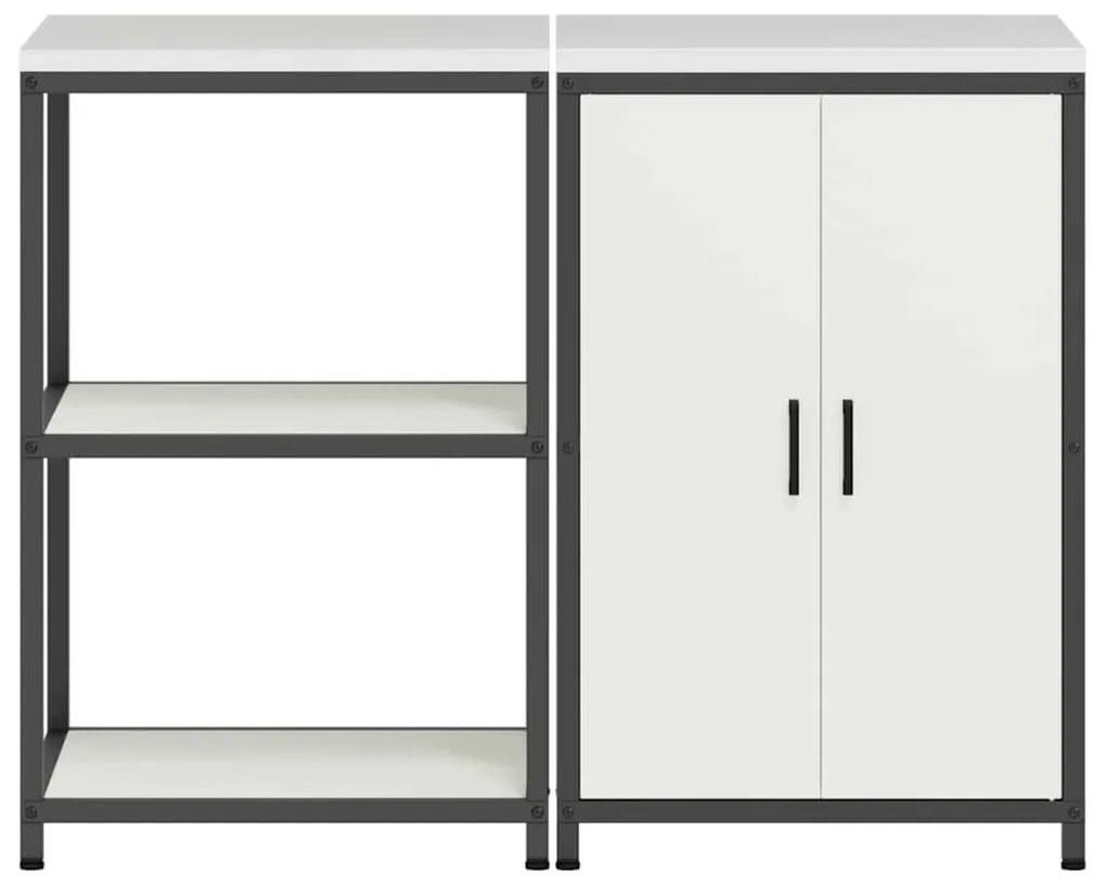 Conjunto de Armazenamento de Cozinha 2 pcs Branco