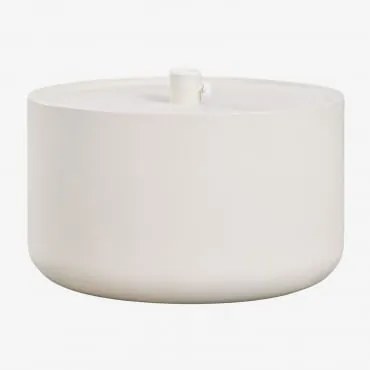 Base De Guarda-sol Com Mesa Integrada Redonda Ø60 Cm Em Cimento Darwys Branco - Sklum