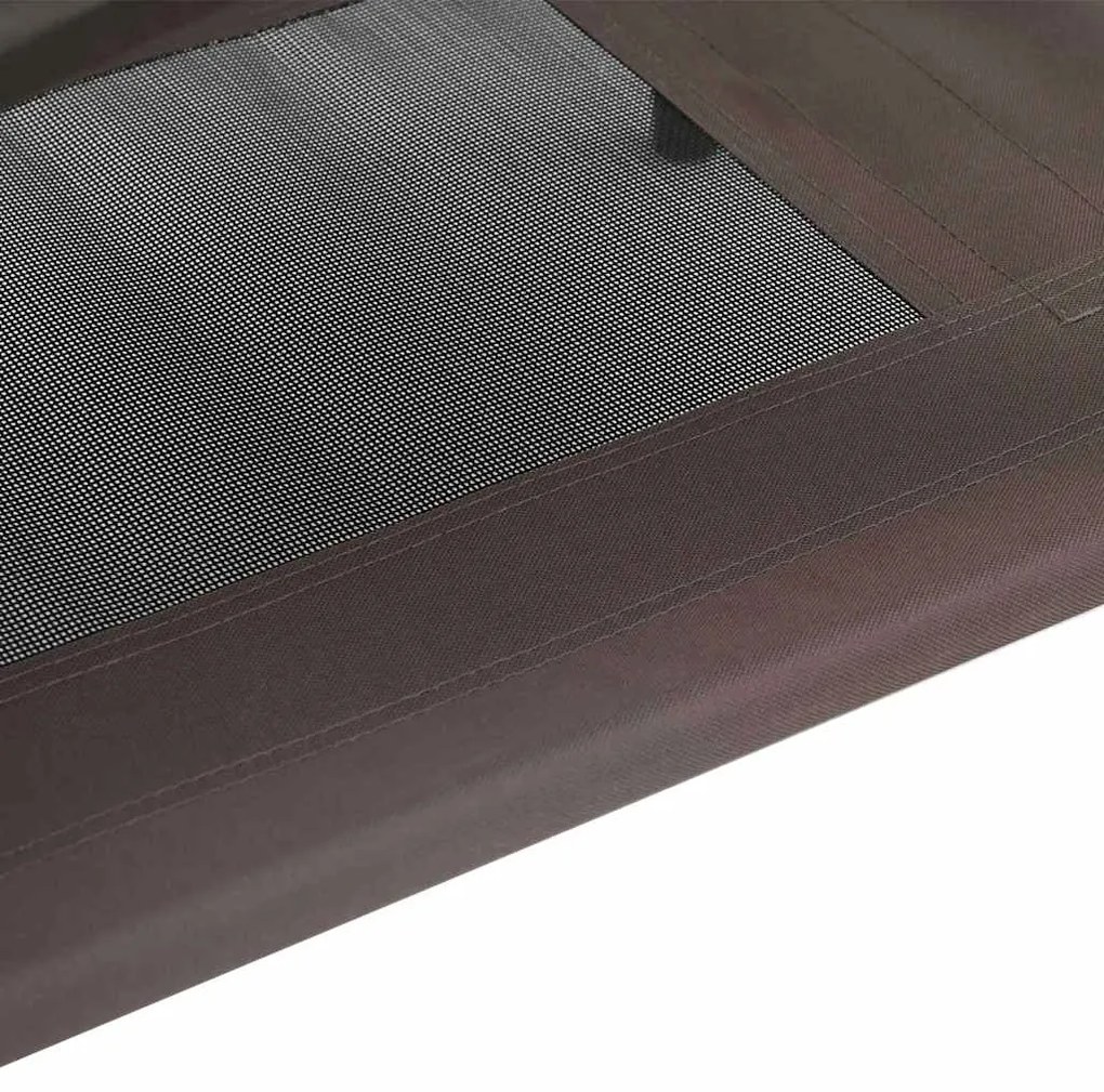Cama Elevada para Cão com Teto Removível Castanho XL Aço