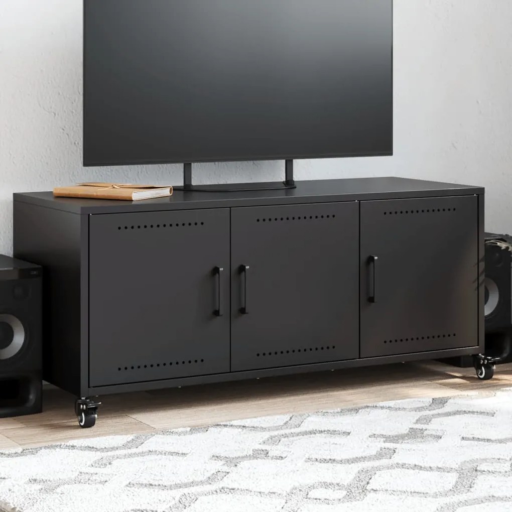 Móvel de TV 100,5x39x43,5 cm aço preto