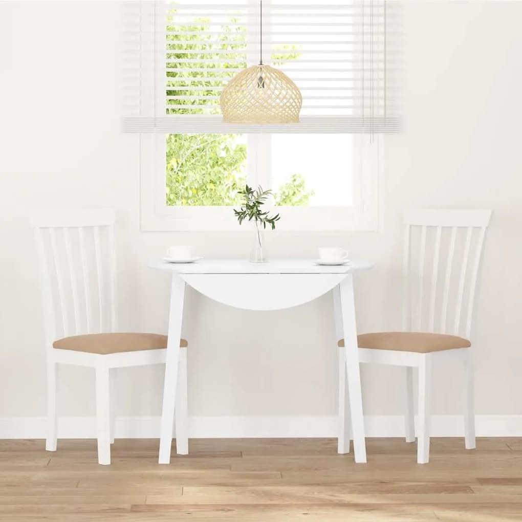 Cadeiras de jantar com almofadões 2 pcs madeira maciça branco