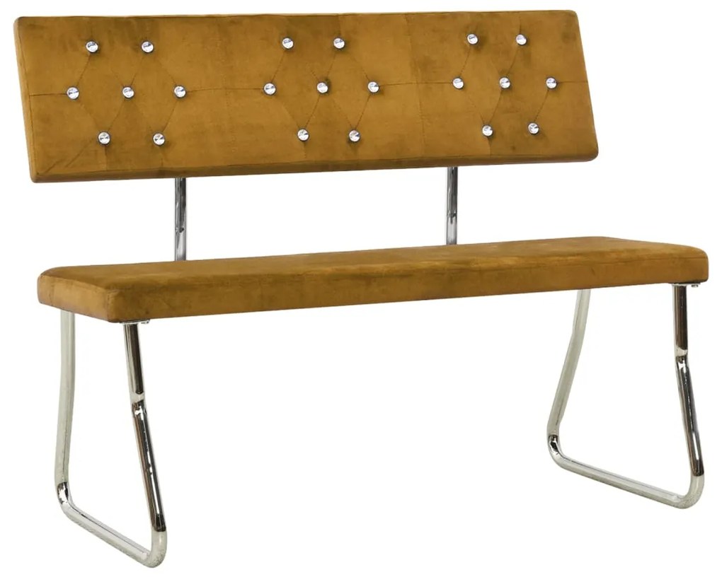 vidaXL Banco 110 cm veludo castanho