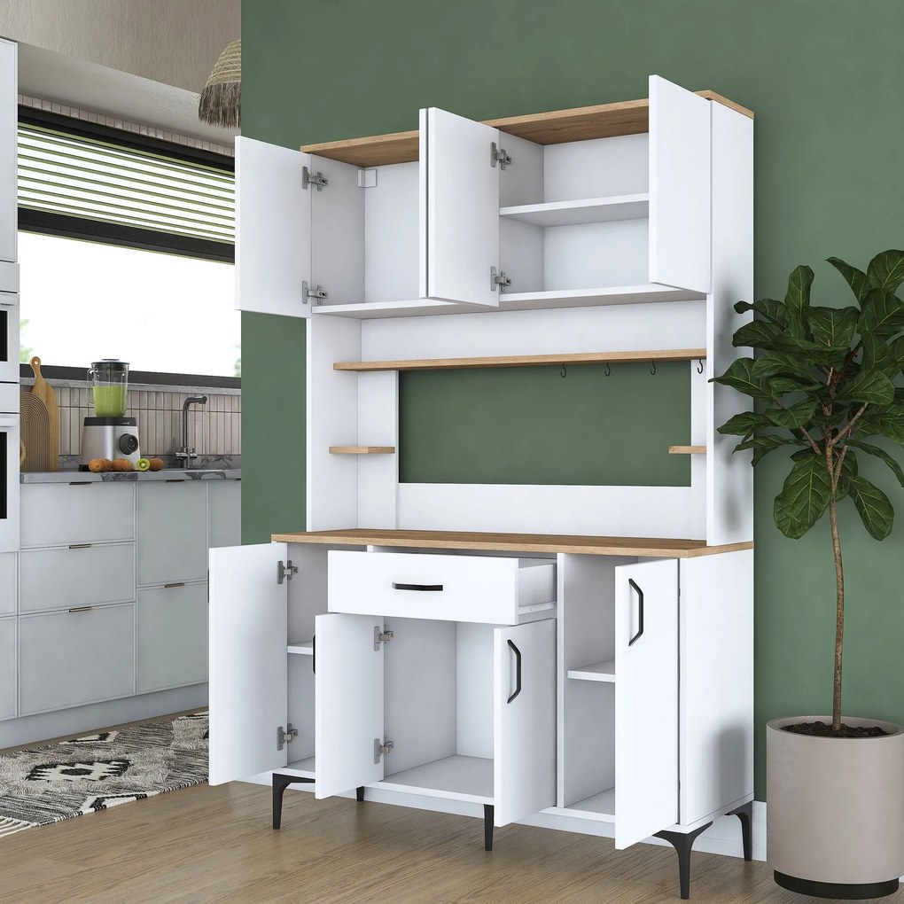 Armário Alto de Cozinha "Stella" - 120 x 184,2 x 40 cm - Branco - Desi